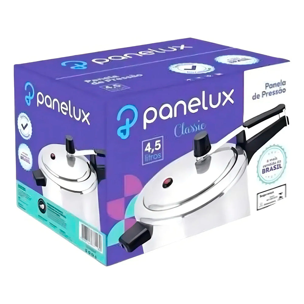 Panela de Pressão 4,5L Alumínio Polido Panelux com Fechamento Interno