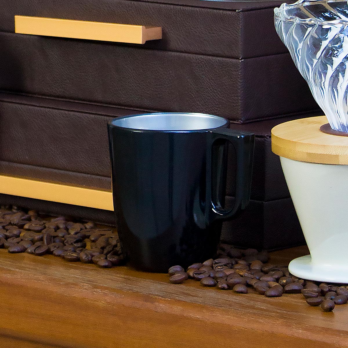 Caneca Luminarc Flashy Vidro Temperado 250ml Preto 9x8x8cm