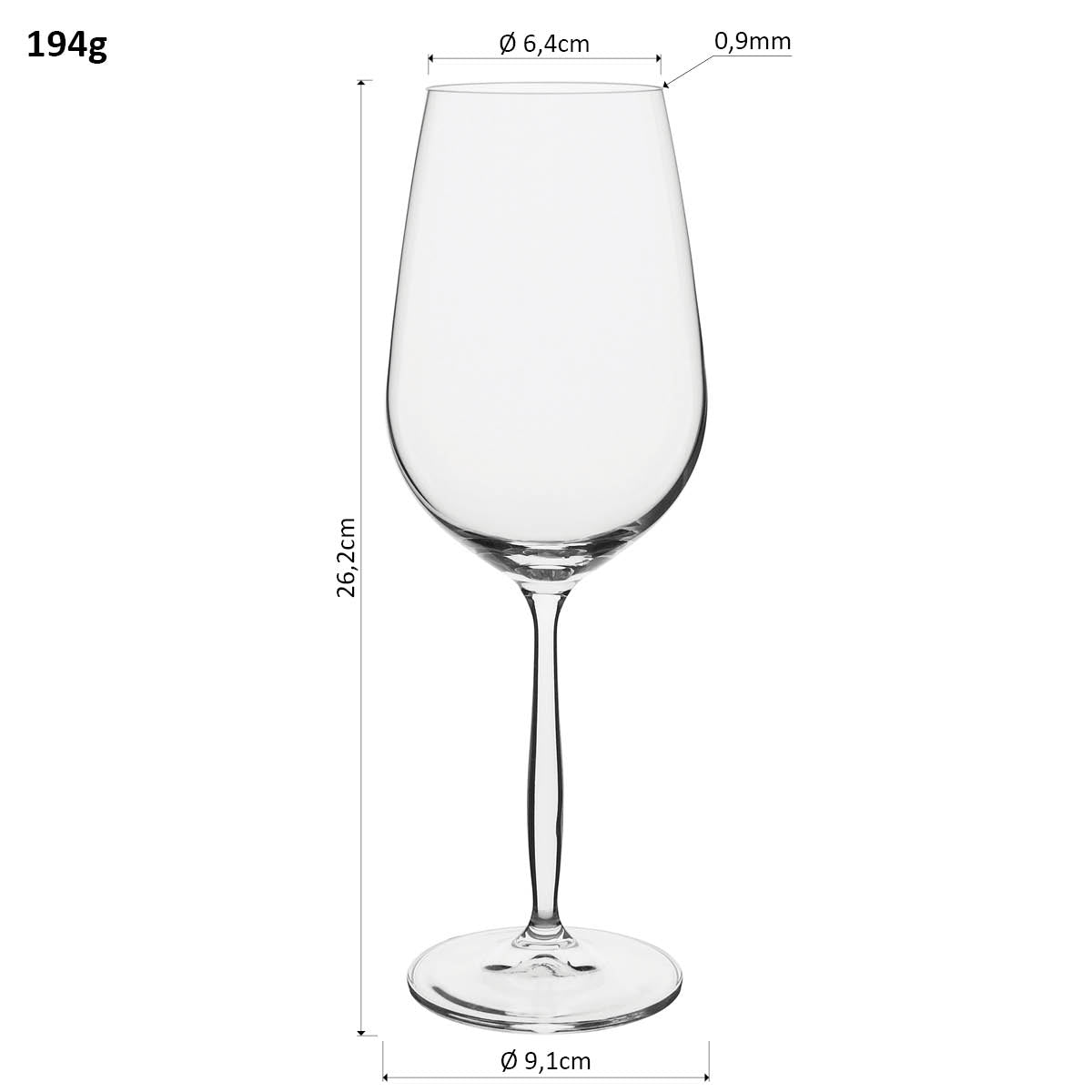 Conjunto 6 Taças Água Bohemia Cindy Cristal 550ml Transparente