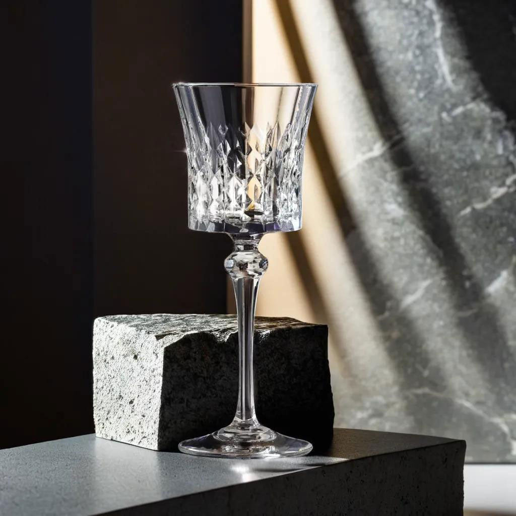 Conjunto 6 Taças de Vinho Cristal Lady Diamond 190ml Transparente