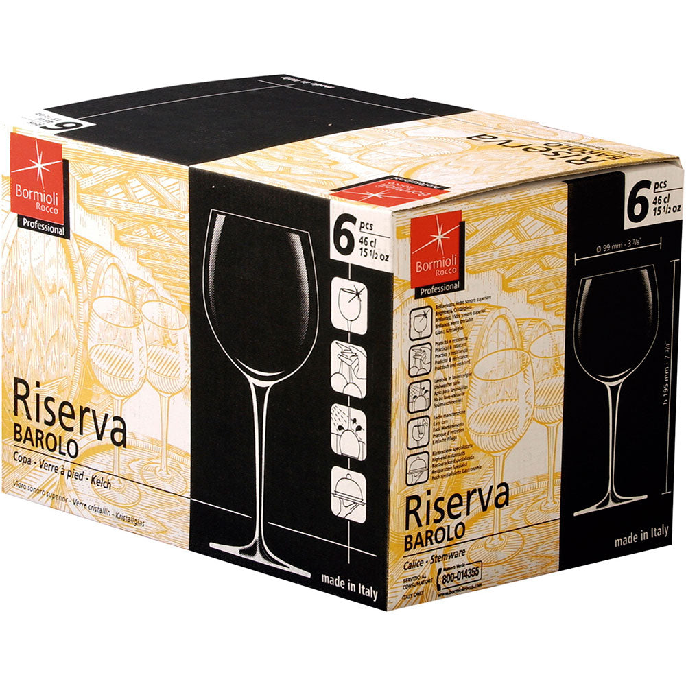 Conjunto 6 Taças de Vinho Bormioli Rocco Riserva Cristal 480ml Transparente