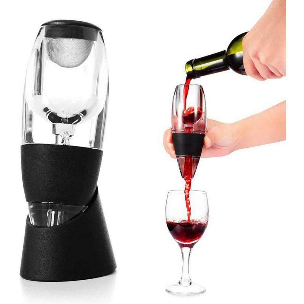 Aerador de Vinho Acrílico Transparente 15cm para Degustação