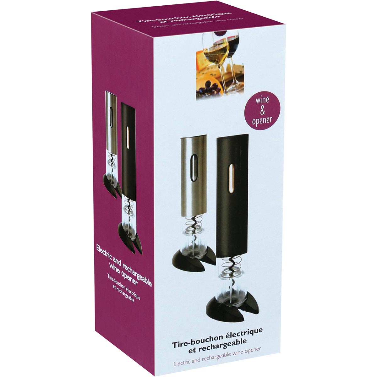 Abridor Elétrico de Vinho Puerto Inox Preto 21x7x9 cm Original