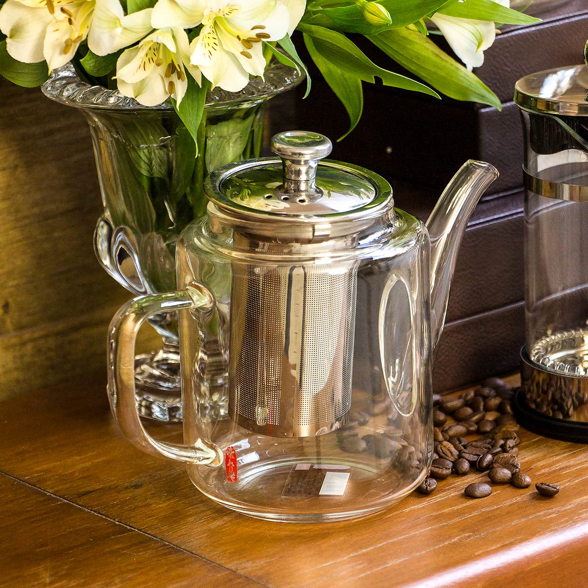 Chaleira de Vidro Borossilicato Antella 550ml Transparente 19x14x10cm