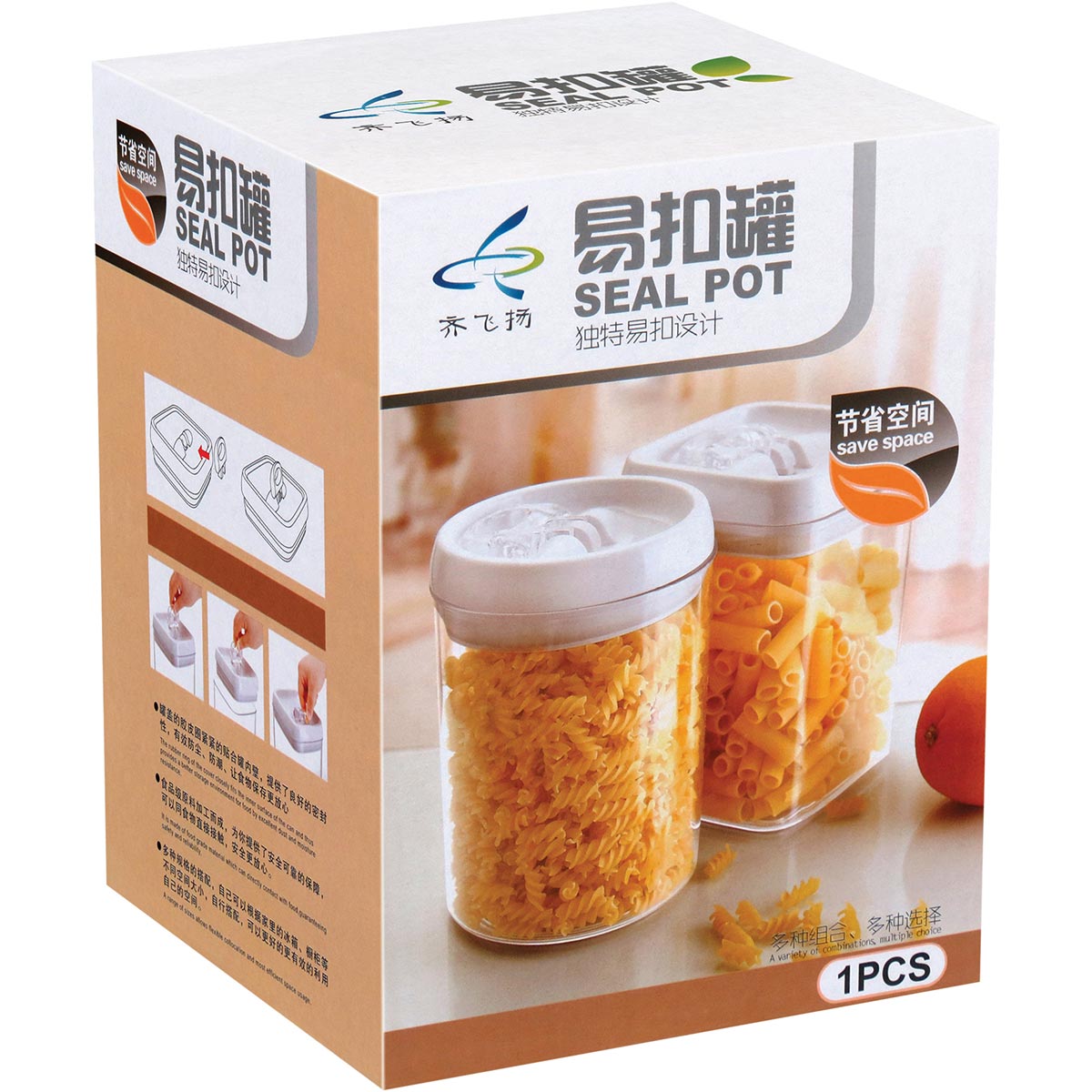 Pote Hermético Plástico Pratik 1,5L Transparente para Armazenamento de Alimentos