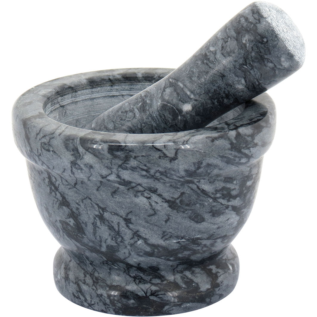 Pilão de Mármore Cinza Theófilo 10x14cm para Moer Especiarias