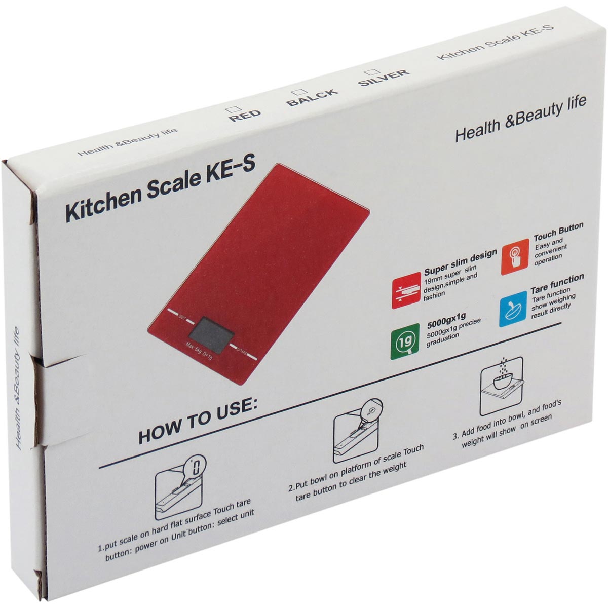 Balança Digital de Vidro Cinza 5kg 2x15x22cm - Scale Precision