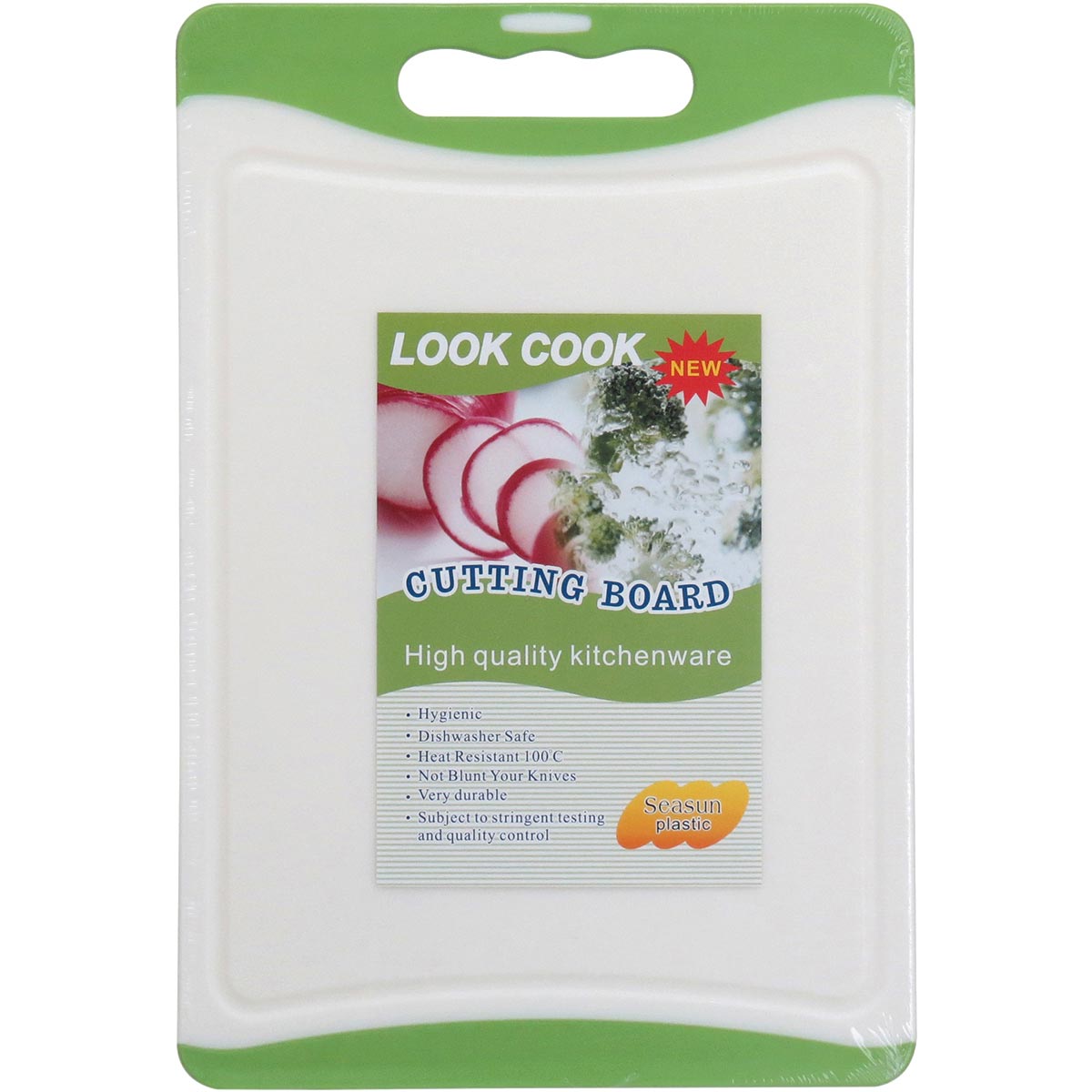 Tábua Culinária Antiderrapante Plástica Verde 36x25cm