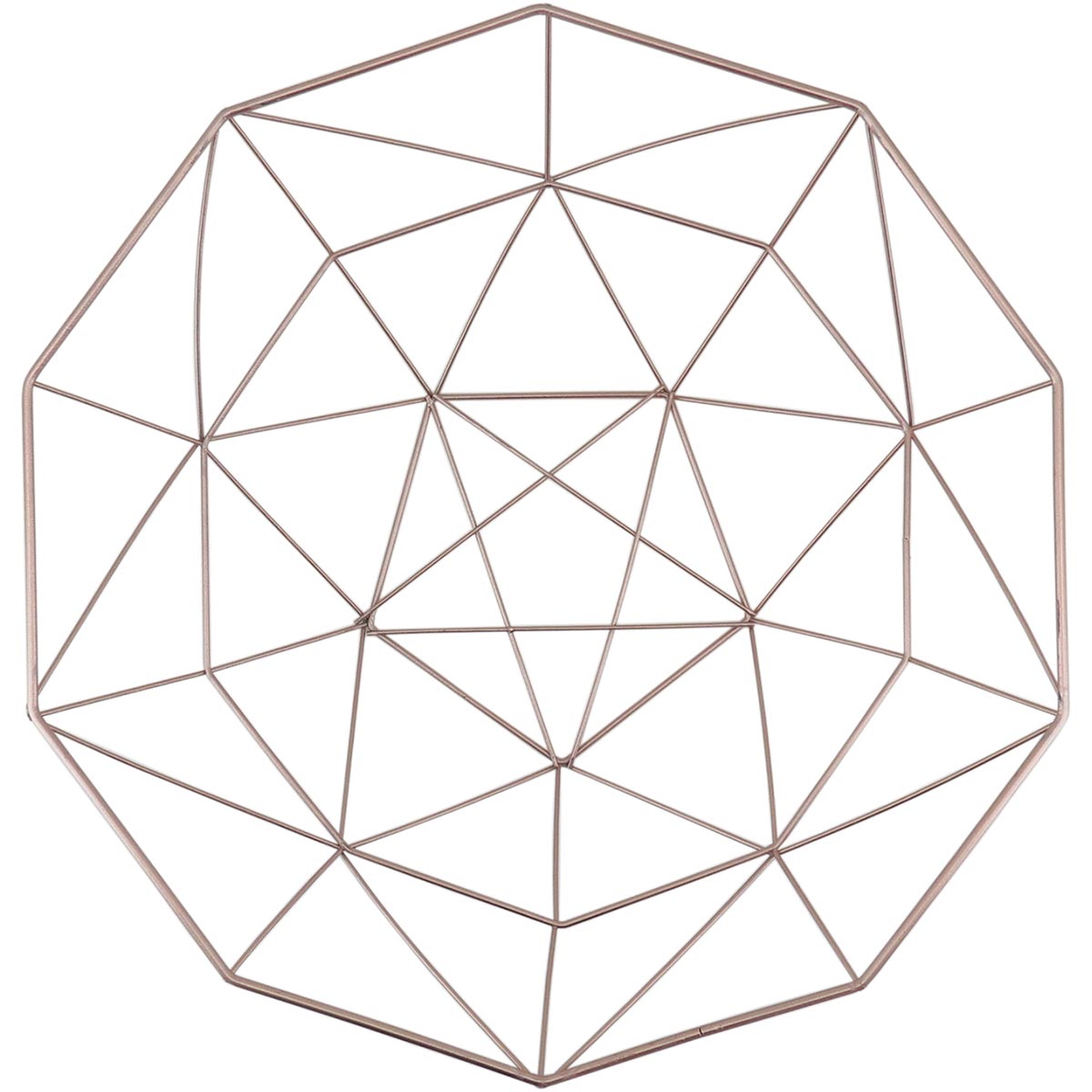 Centro de Mesa Decorativo Metal Rosê 11x40x40cm