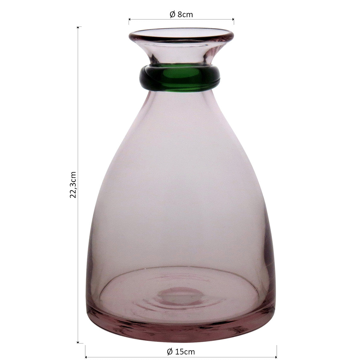 Garrafa Decorativa Blume Vidro Rosa 22x15cm à Prova de Vazamentos