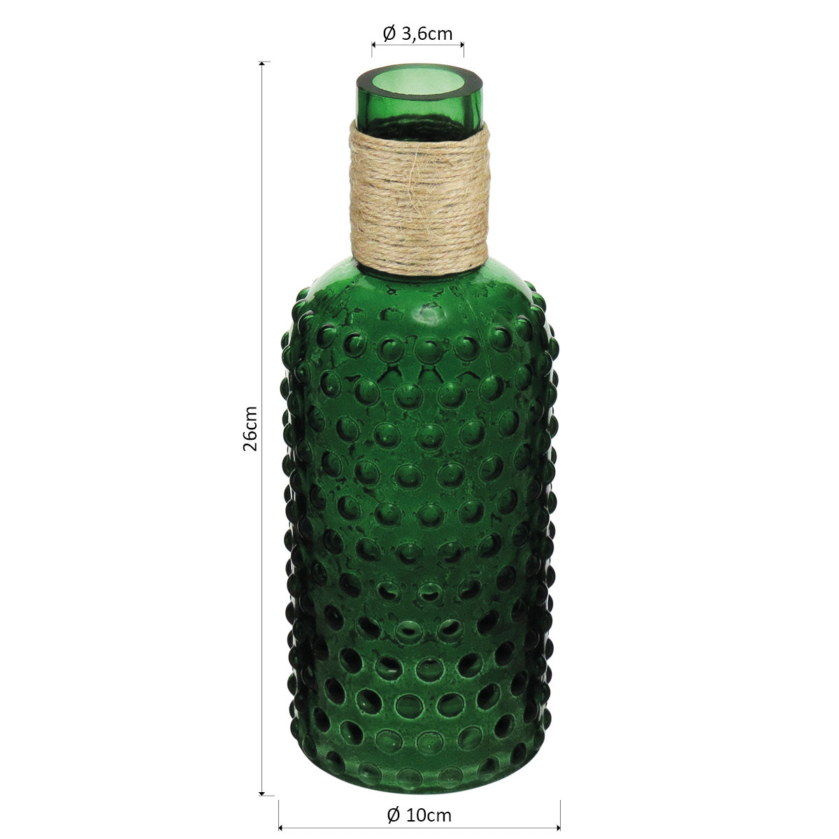 Garrafa Decorativa Verde Dijon em Vidro 26x10cm para Bebidas