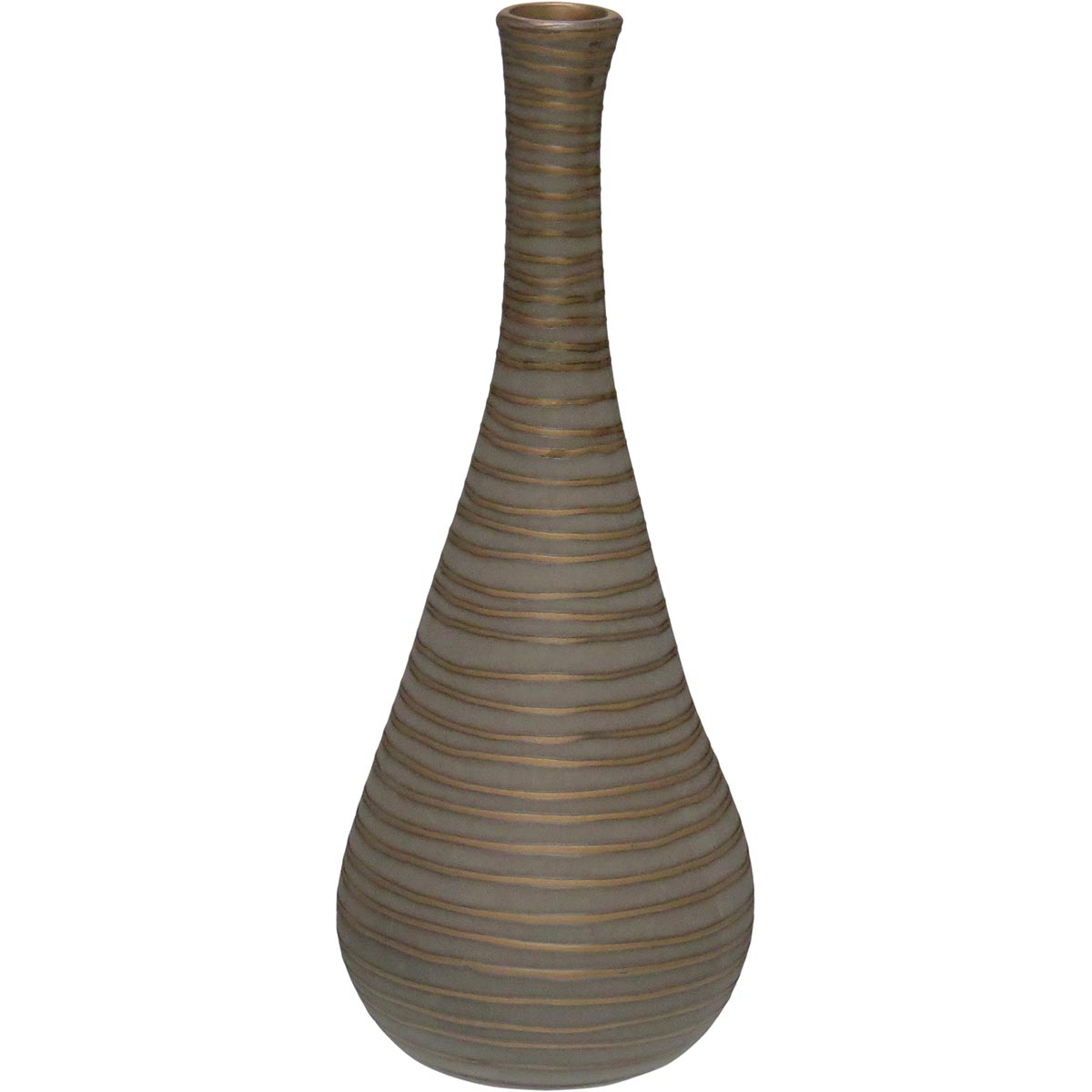 Garrafa Decorativa Cerâmica Bronze Andros 35x14x14cm