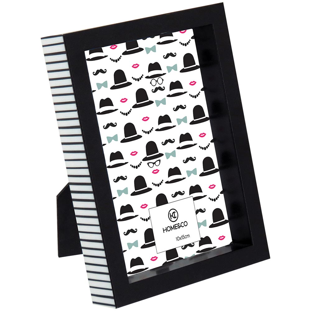 Porta-retratos 10x15 Home&Co Maddie Plástico Preto 17x12x3cm