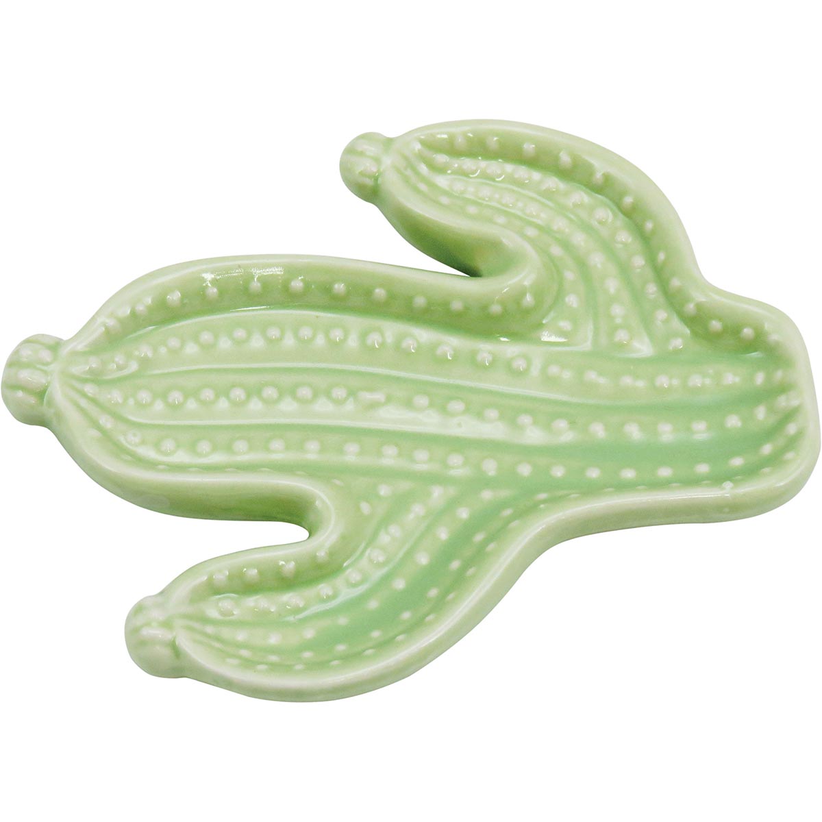 Adorno Cactus de Cerâmica Verde 15cm - Decoração Interna Elegante