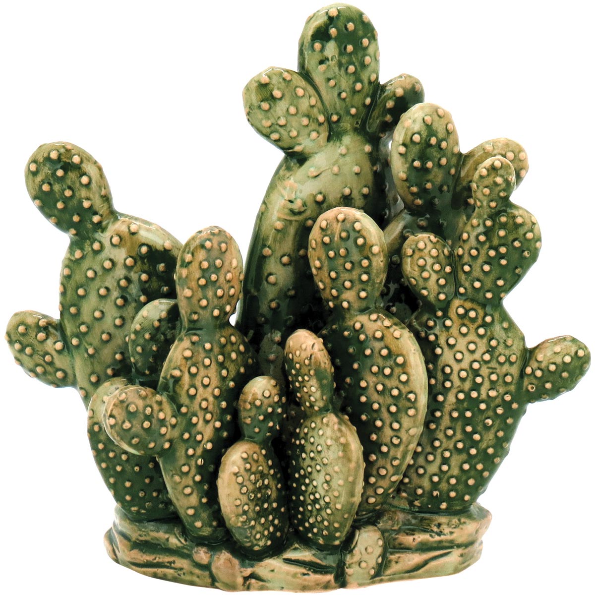 Adorno Cactus Cerâmica Verde Áridus 27cm para Decoração