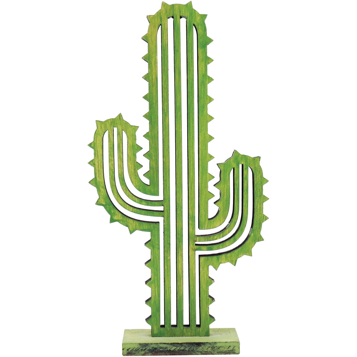 Adorno Cacto Verde MDF 18x9x3 cm - Decoração Moderna e Elegante