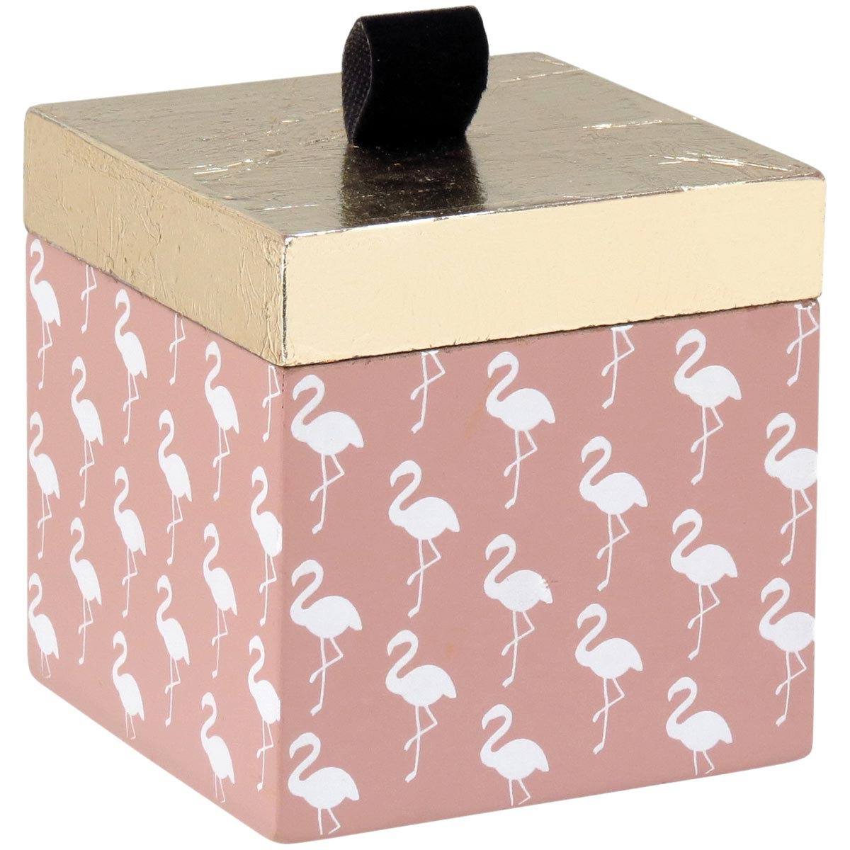 Caixa Organizadora de Madeira Rosa 10x10cm Penélope