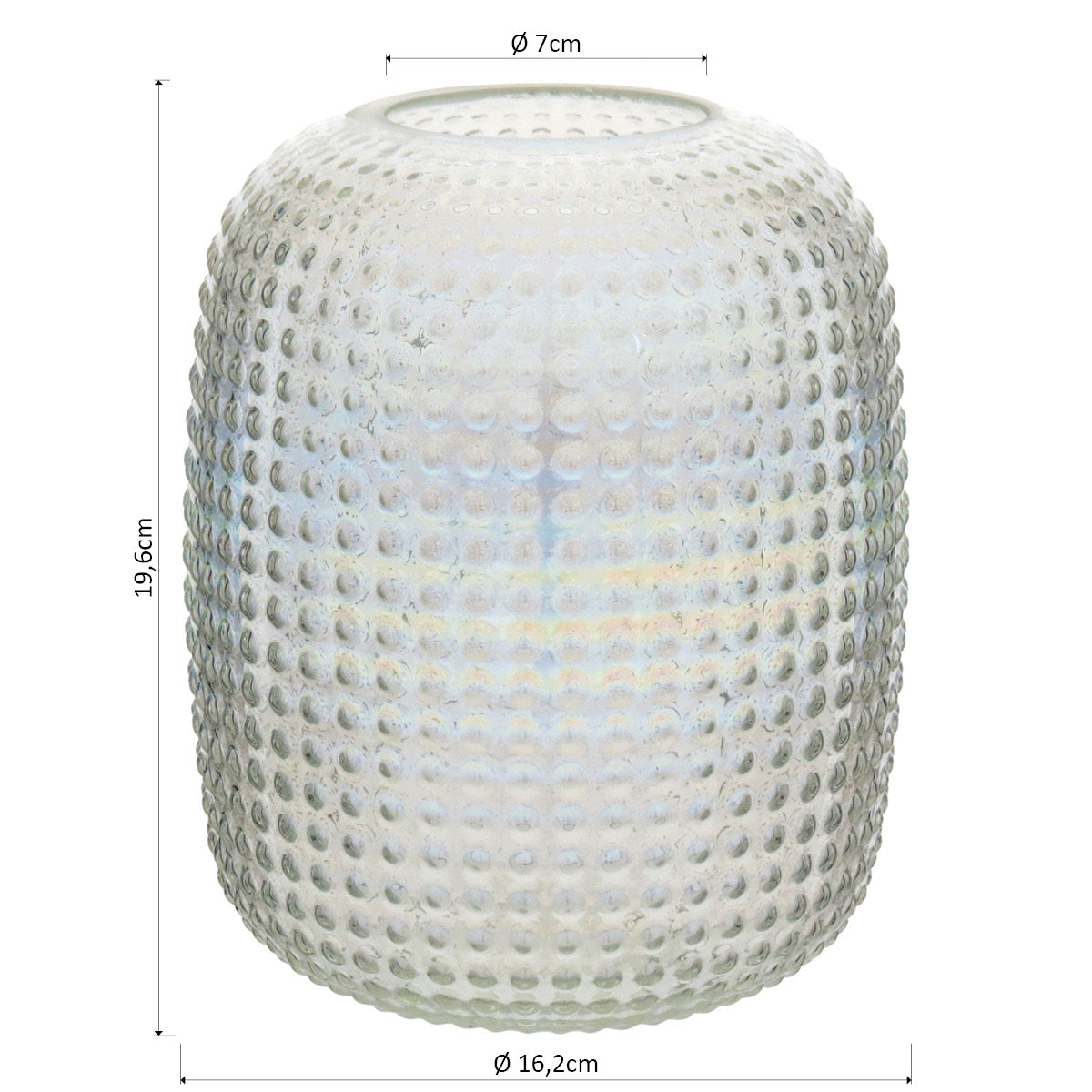 Vaso Origan Lustrado Vidro 19x16x16cm Furta-cor