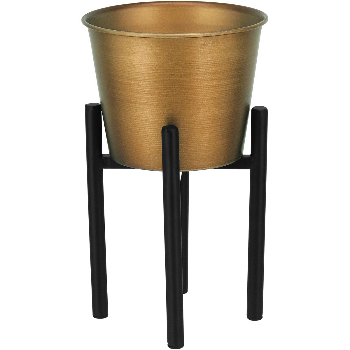 Cachepô Dourado Octave com Suporte Metal 25x15x15cm para Plantas