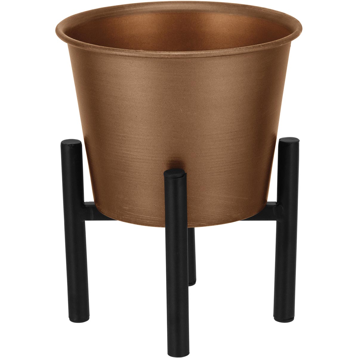 Cachepô Octave Cobre com Suporte Metal 19x15x15cm para Plantas