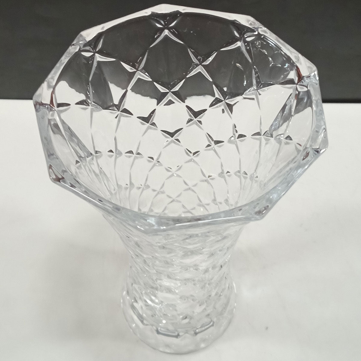 Vaso Loretta de Vidro Transparente 24x14cm para Arranjos Florais