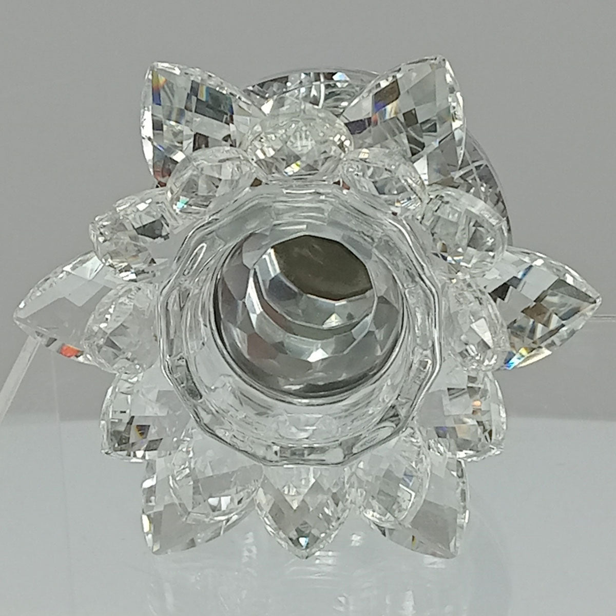 Castiçal de Vidro Cristal Transparente Vitrally 8x9cm para Velas