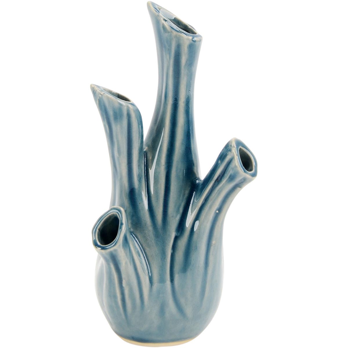 Vaso Decorativo Cerâmica Azul Home&Co Anse 20x9x9cm