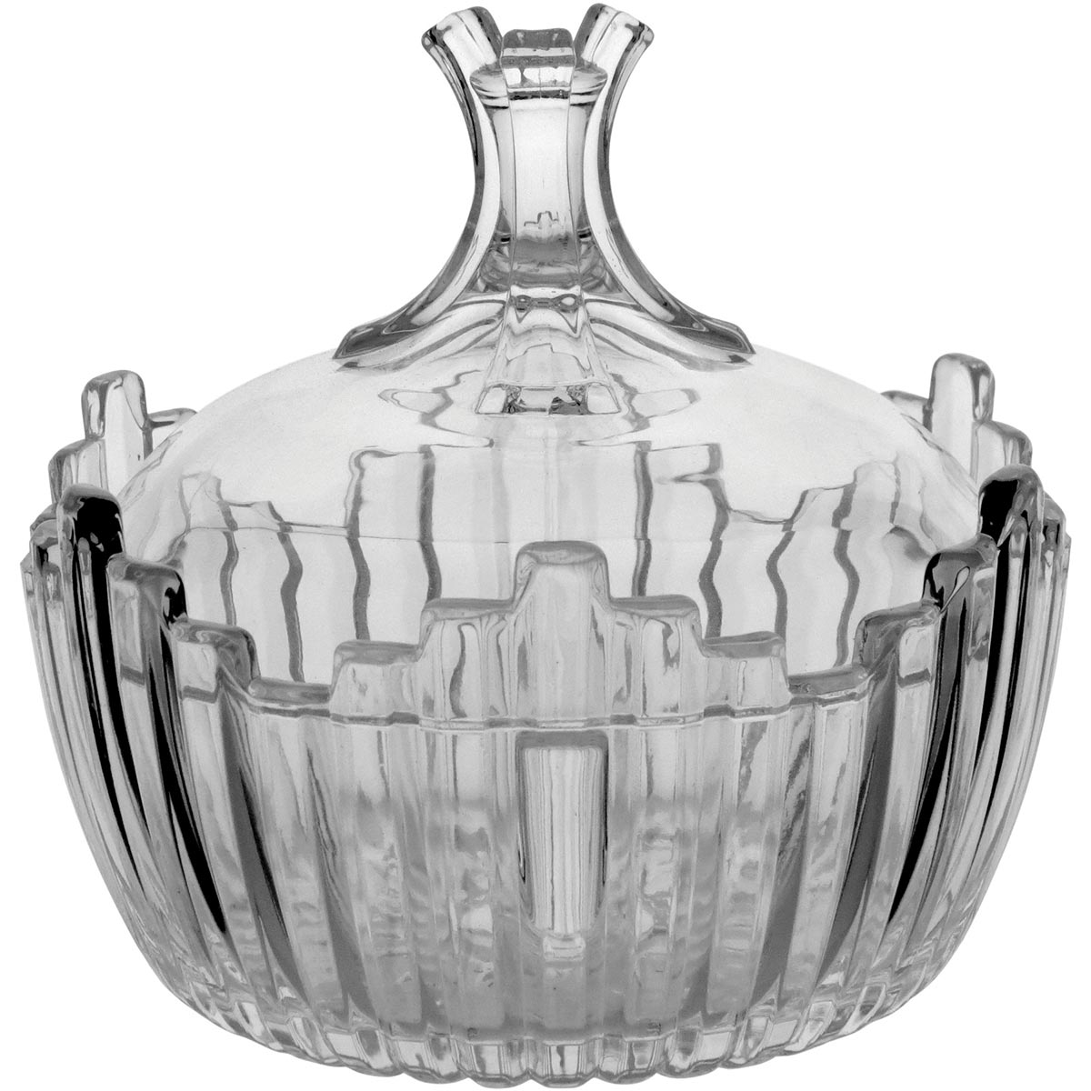 Potiche Aiza Vidro Transparente 16x17cm para Doces e Decoração