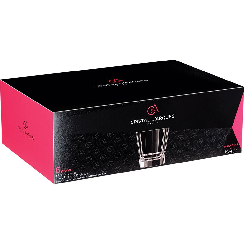 Conjunto de Copos de Uísque 6 Peças Cristal Macassar 320ml Transparente