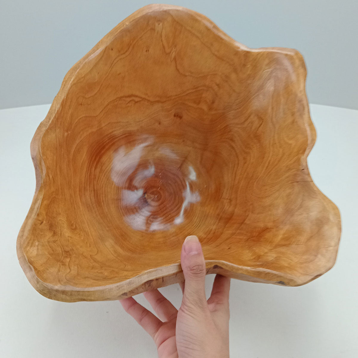 Centro de Mesa de Madeira Natural 17x37x32cm - Elegância para Decoração