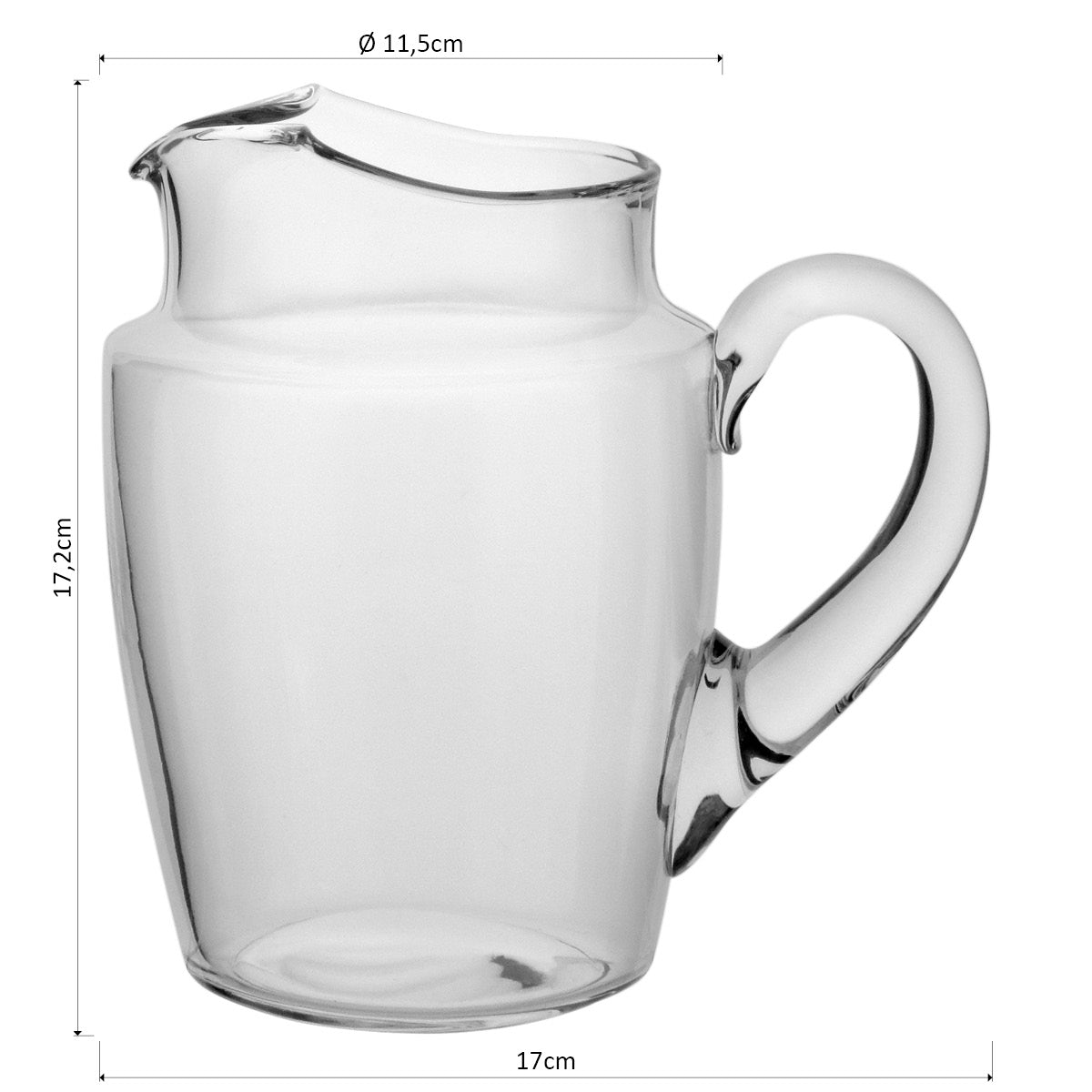 Jarra de Vidro Orinoco Transparente 1,1L 17x17x11cm Bico Antiderrame