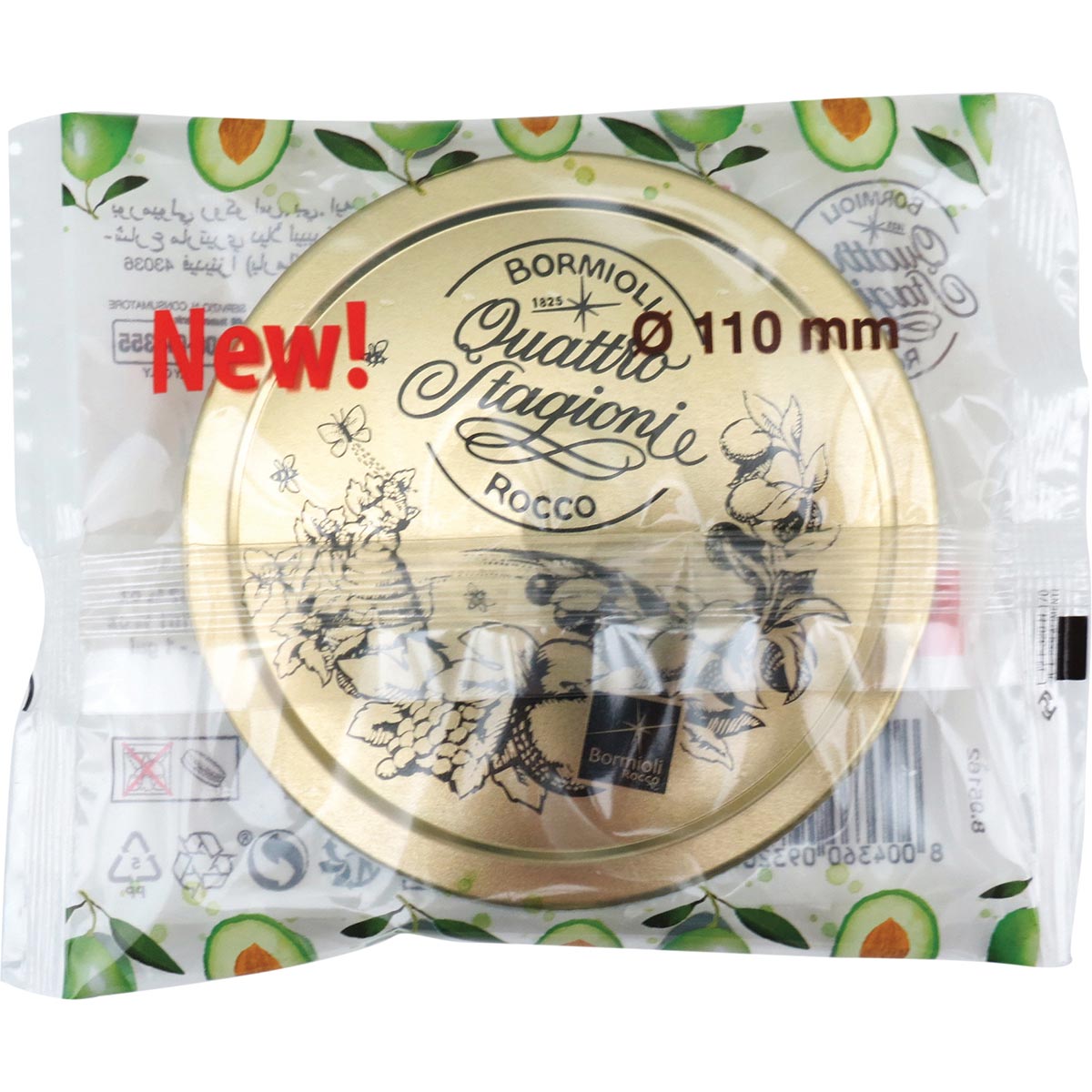 Tampa para Pote Bormioli Rocco Qstagioni Dourada Metal 11x11cm