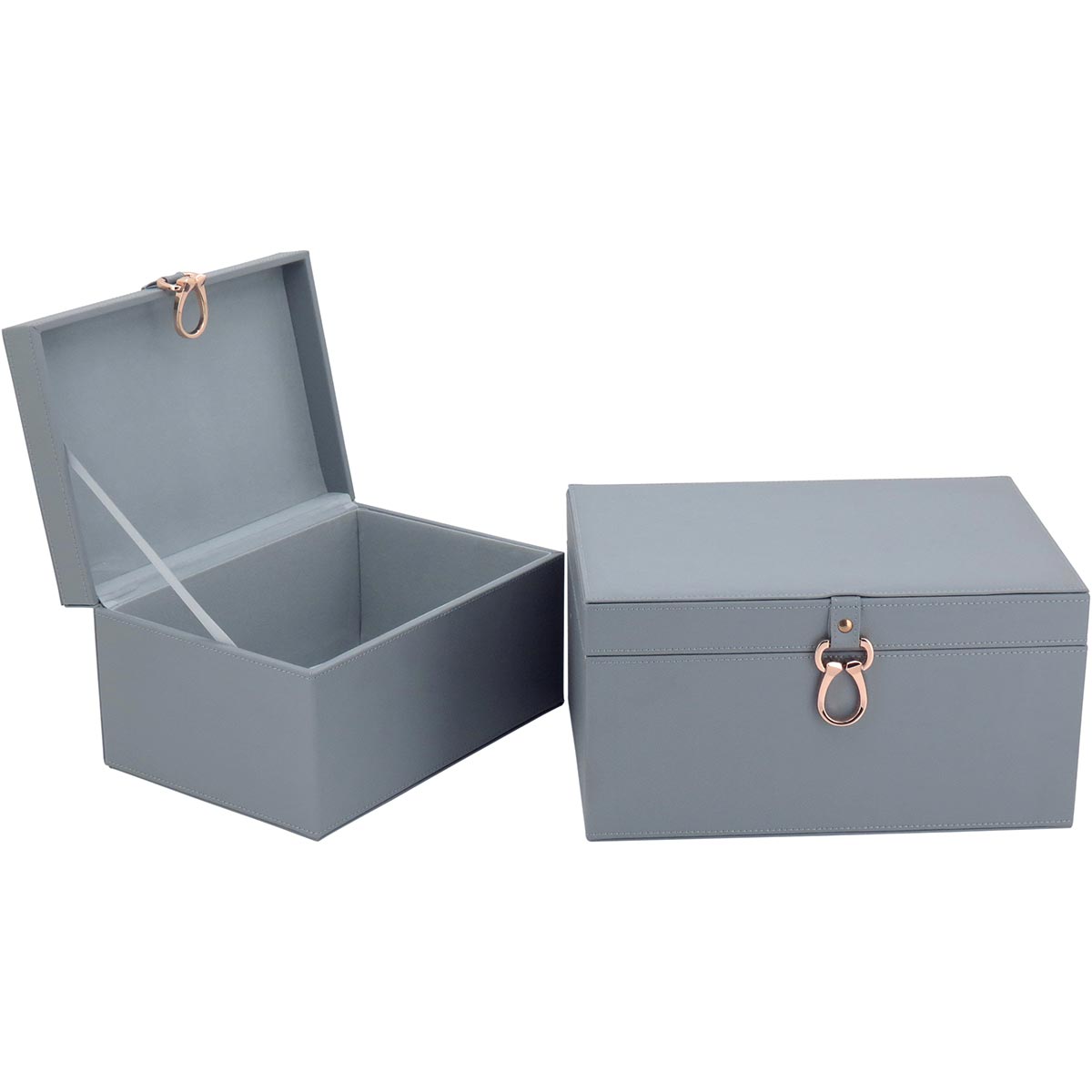 Caixa Organizadora Sintética Azul Home&Co Vênus 2 Peças