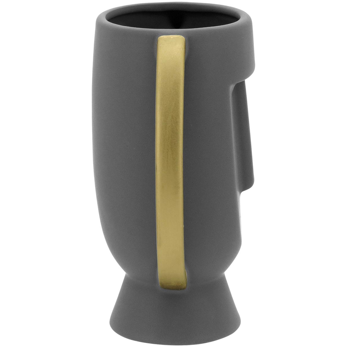 Vaso Pasco Cerâmica 21x17x11cm Cinza