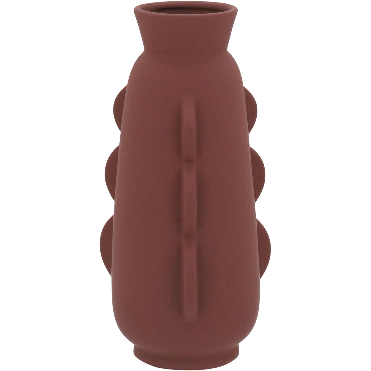 Vaso Cerâmica Marrom Luxor 28x14x14cm - Decoração Elegante