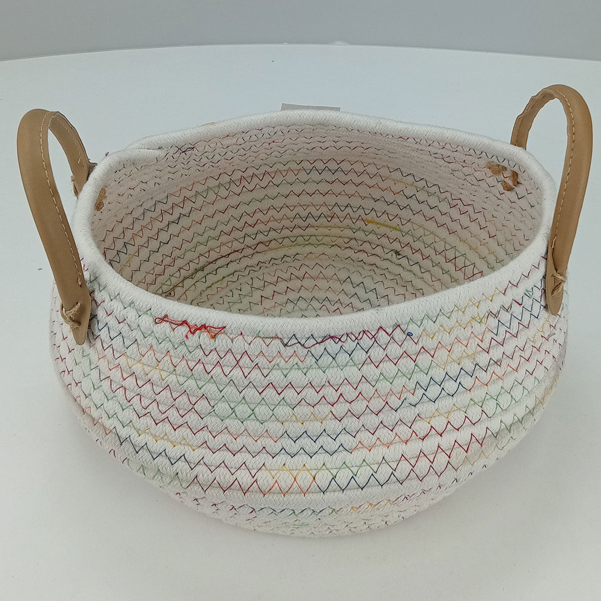 Cesta de Tecido Branca 17x25x23cm para Organização Colorê