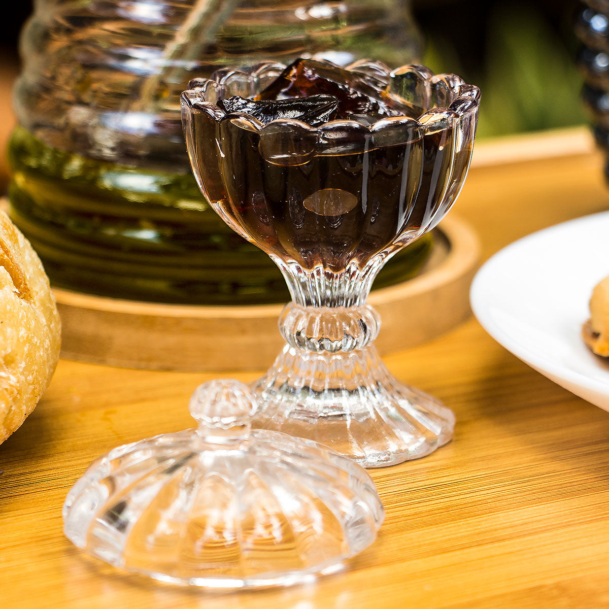 Potiche de Vidro Ballon Transparente 10x6cm para Doces e Decoração