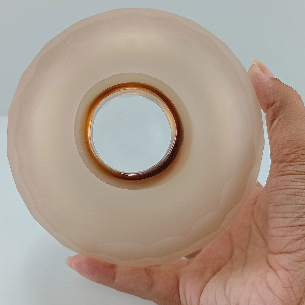 Vaso Moana Vidro Âmbar 16cm - Decoração Elegante para Flores