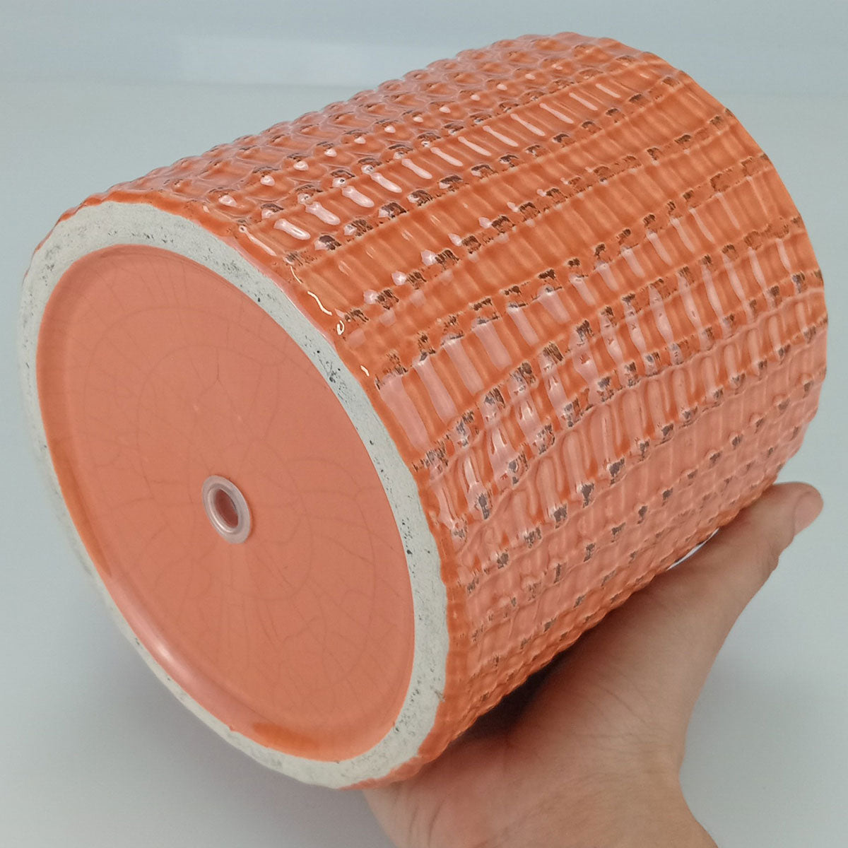 Cachepô Cerâmica Laranja 14x14cm para Plantas - Elegante e Durável