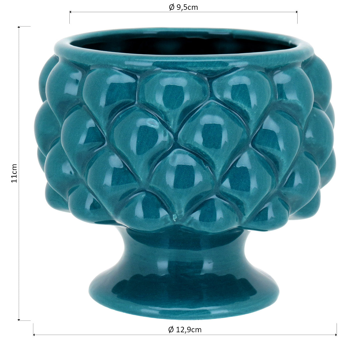 Cachepô Cerâmica Azul 11x12cm para Plantas Decorativas