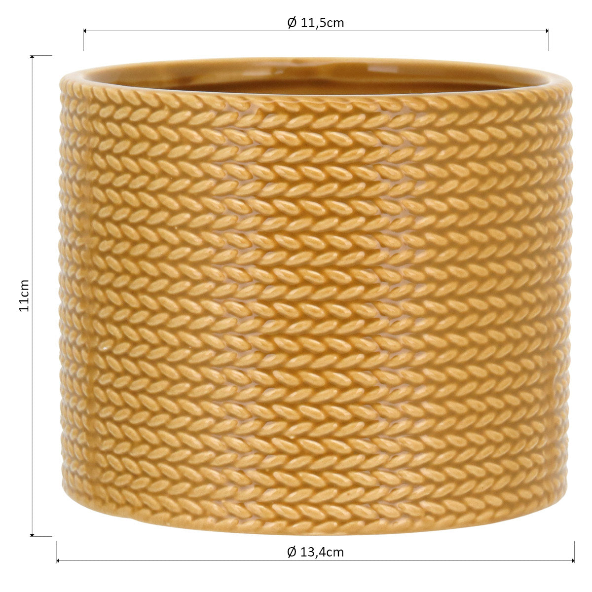 Cachepô de Cerâmica Amarelo 11x13cm para Plantas Decorativas