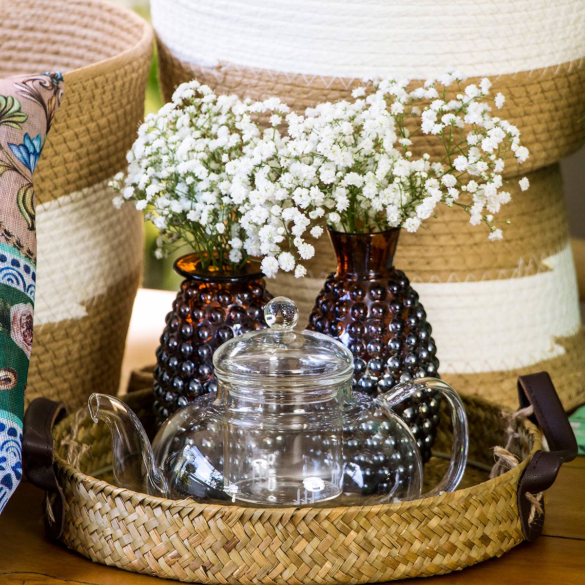 Conjunto de 3 Bandejas de Fibra Natural Marrom para Servir