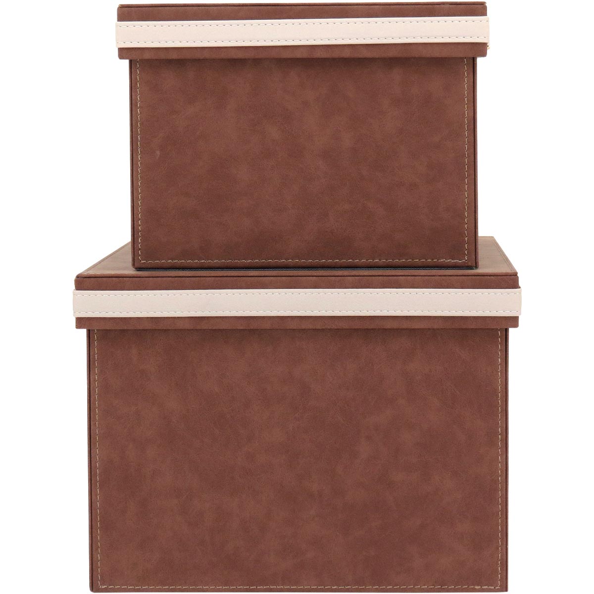 Caixa Organizadora Sintética Marrom Home&Co Vênus 2 Peças