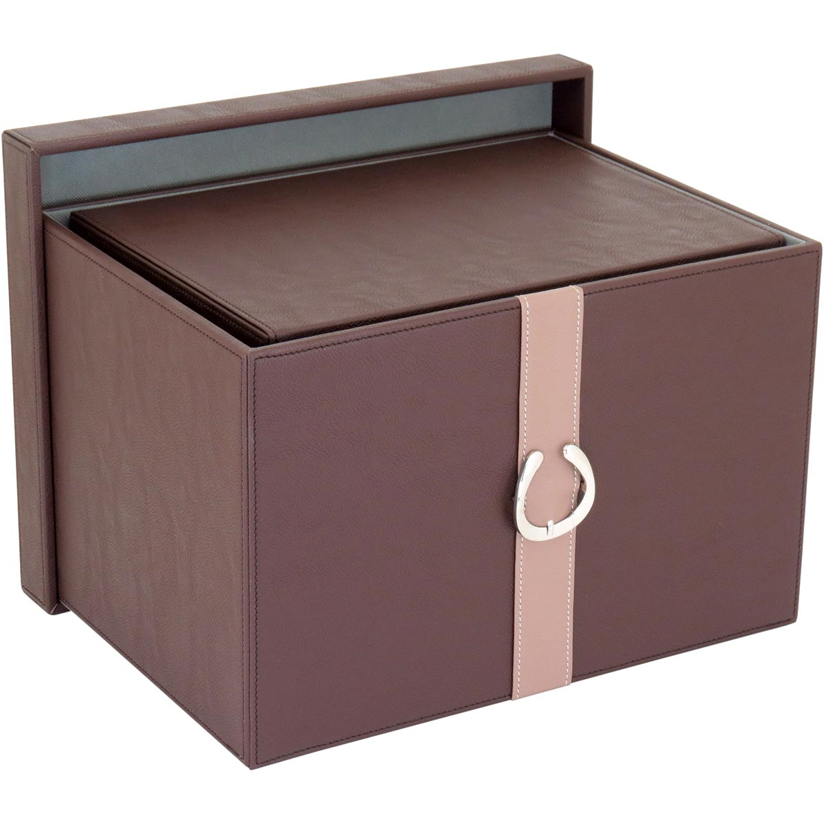 Conjunto de Caixas Organizadoras Home&Co Saturno MDF Marrom 2 Peças