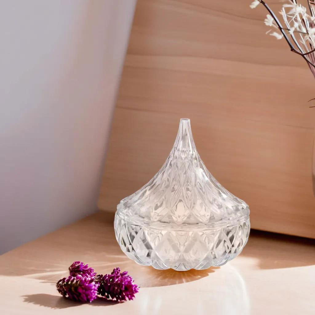 Potiche de Vidro Transparente 12,8cm - Bomboniere Decorativa