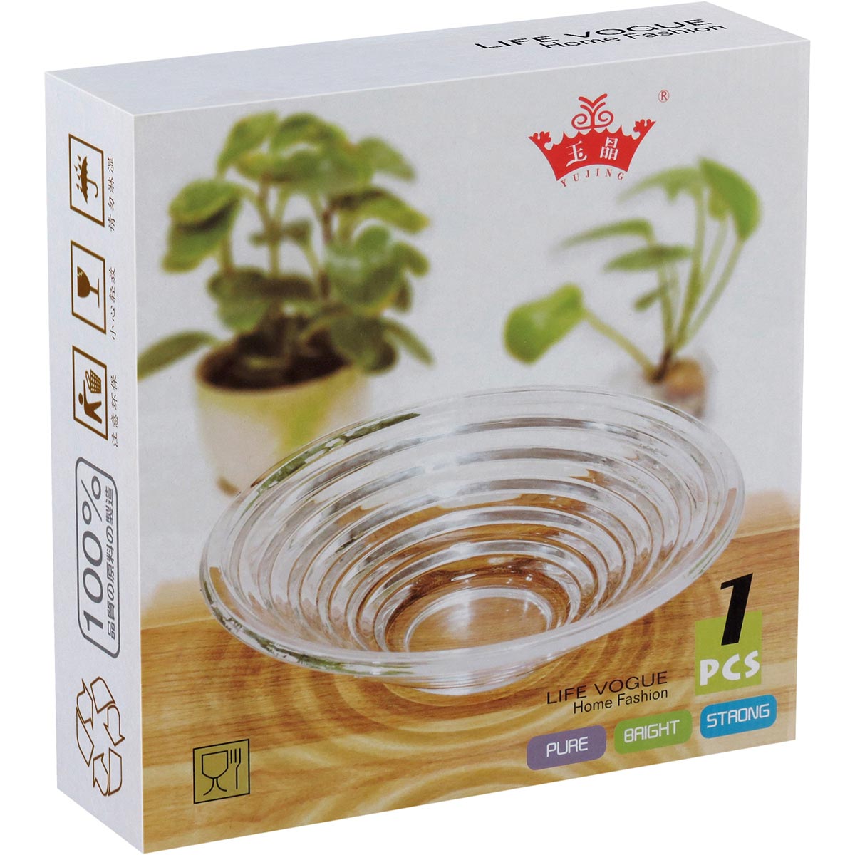 Centro de Mesa Pilar em Vidro Transparente 10x34cm Decorativo