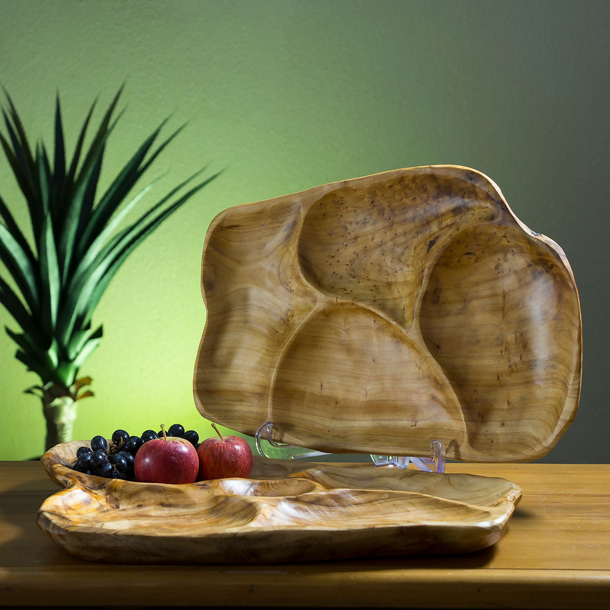 Petisqueira de Madeira Natural Wood 4 Divisões 45x31cm