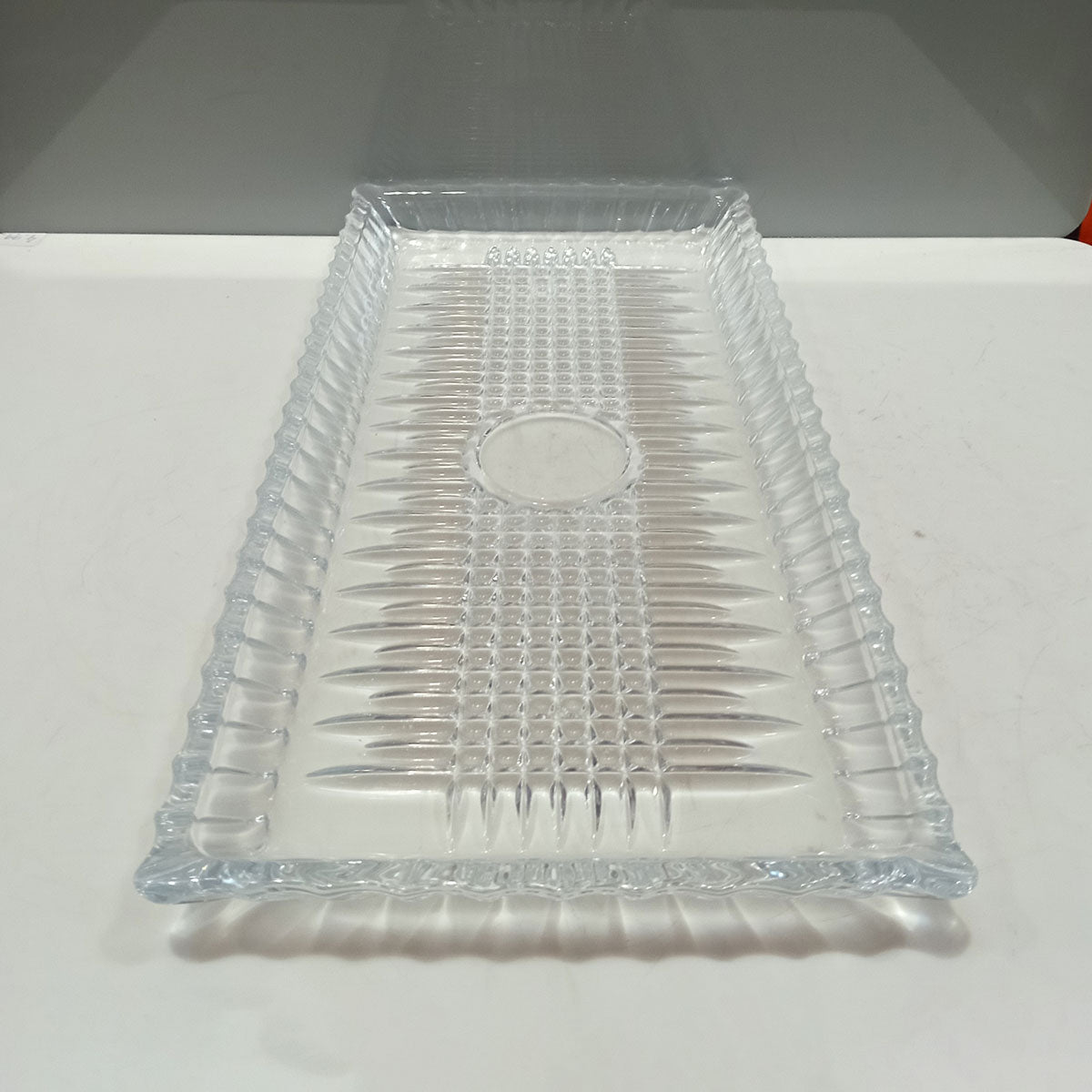 Bandeja de Vidro Transparente 34x17cm - Elegante para Servir e Decorar