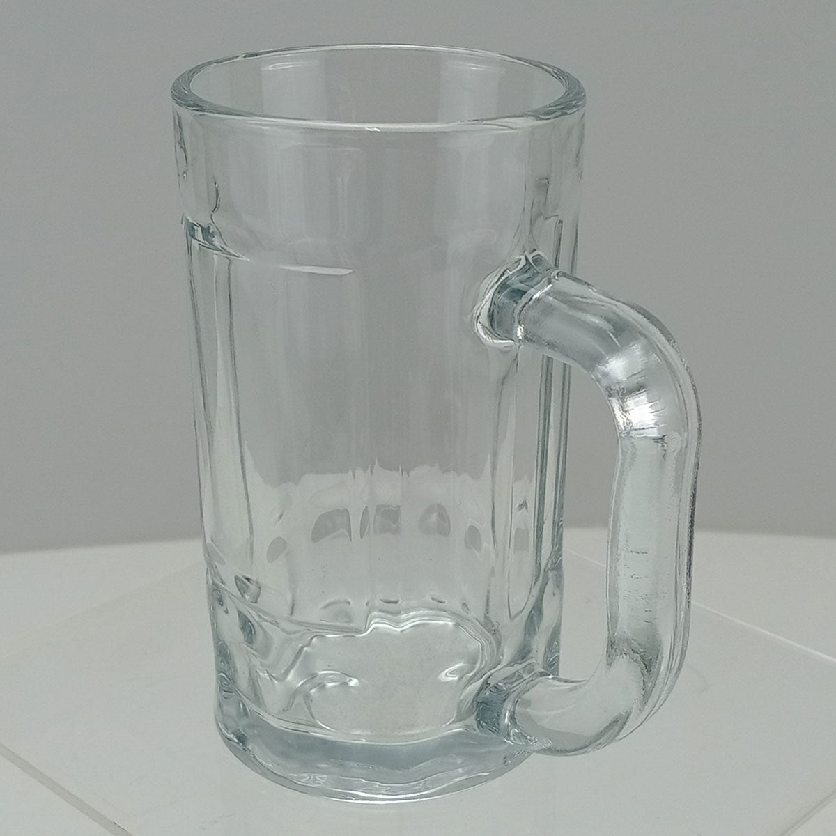 Caneca de Cerveja em Vidro Transparente 380ml 13x11cm Alça Confortável