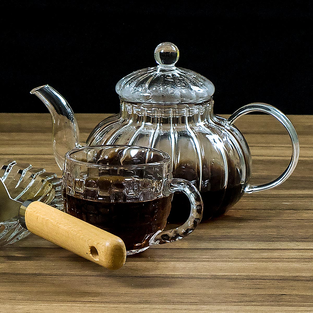 Chaleira de Borossilicato 600ml Transparente com Bico de Precisão